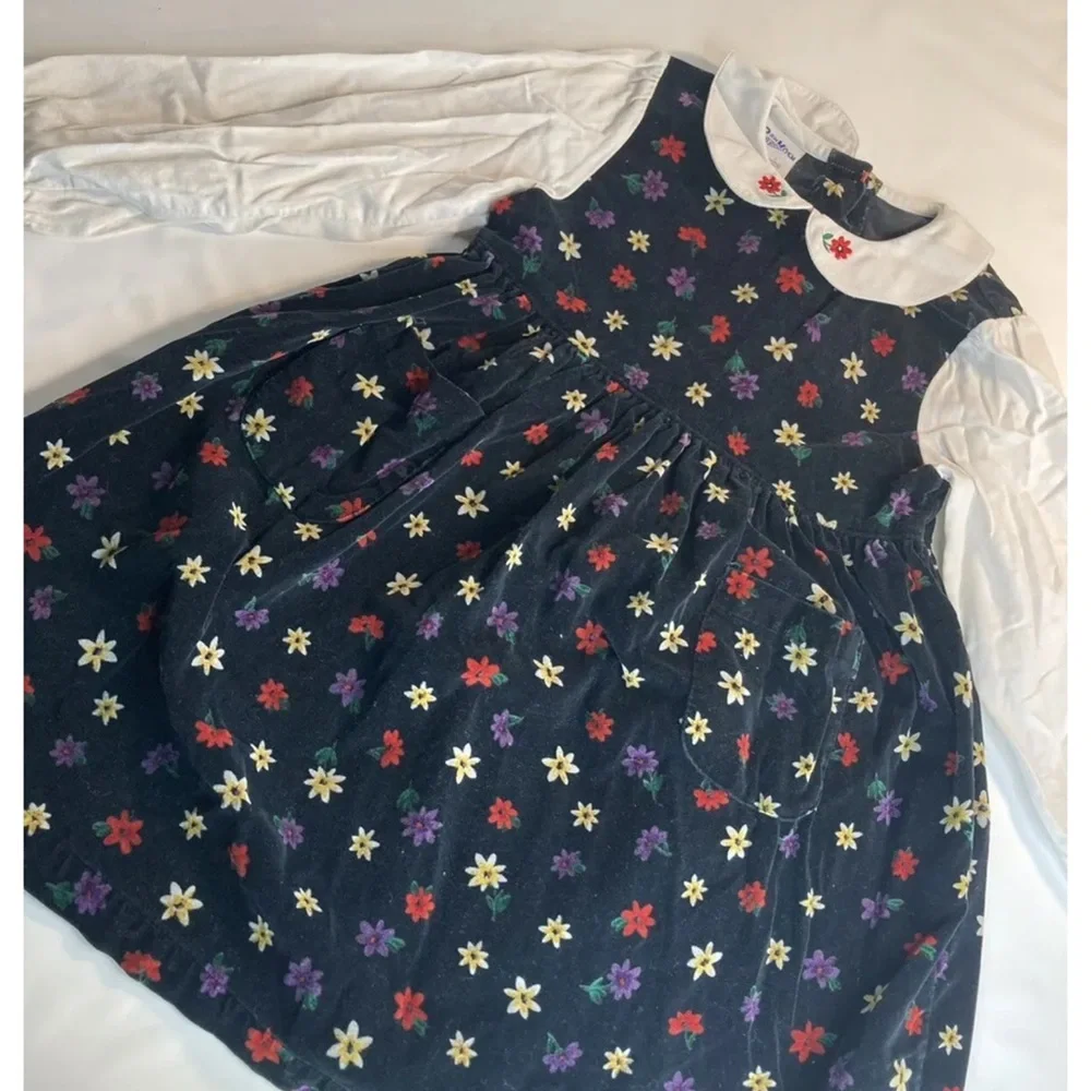 Osh Kosh Girls Vintage Floral Long Sleeve Soft Dress 6